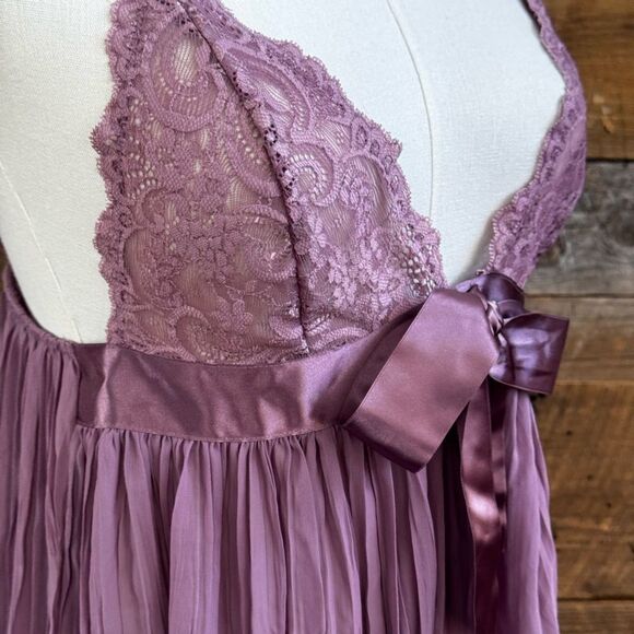 Victoria’s Secret Lavender Lace Babydoll Nightie Set– Size M - Picture 8 of 16